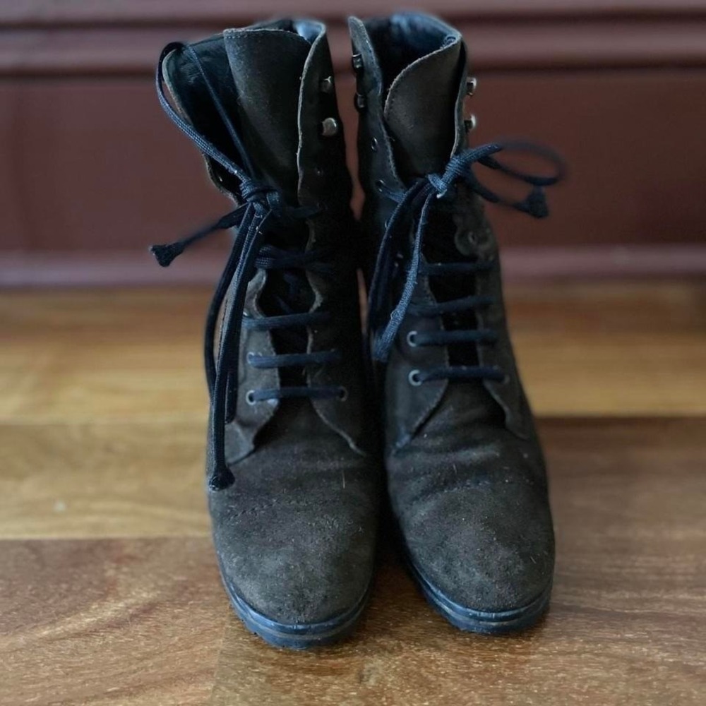 Vintage 90s Miu Miu suede combat boots #miumiu #y2k